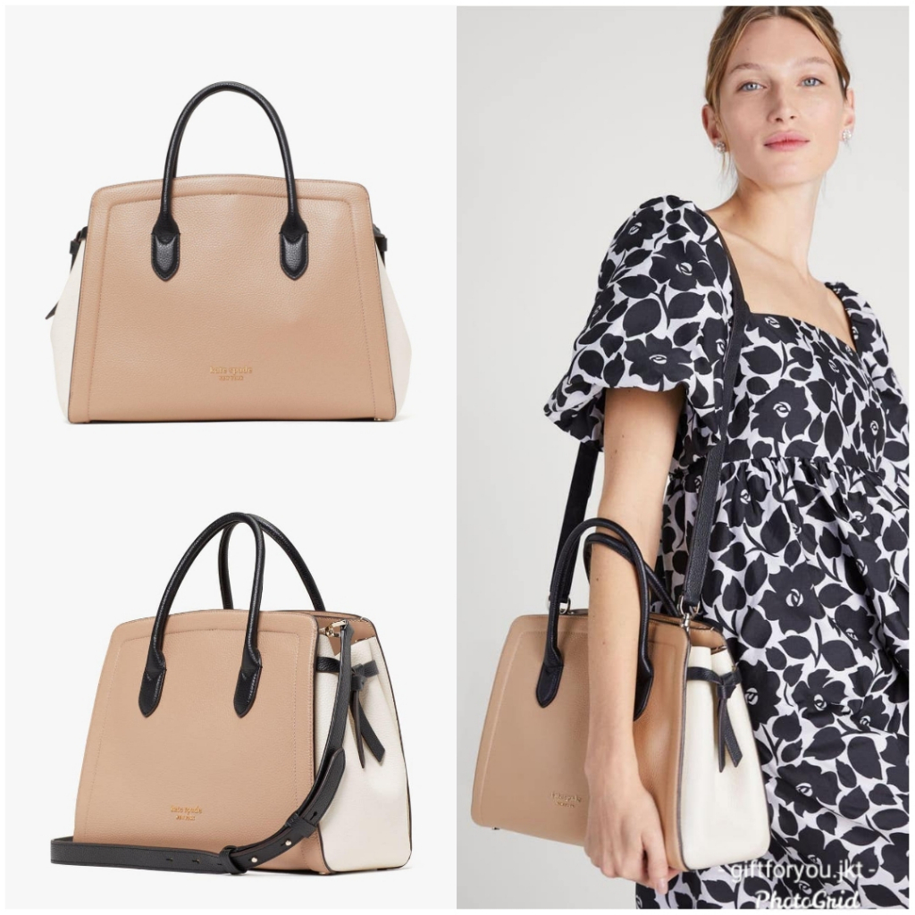 Tas Selempang Kate Spade Bag Knott Colorblocked Large Satchel Wanita Perempuan Woman Crossbody Fashi