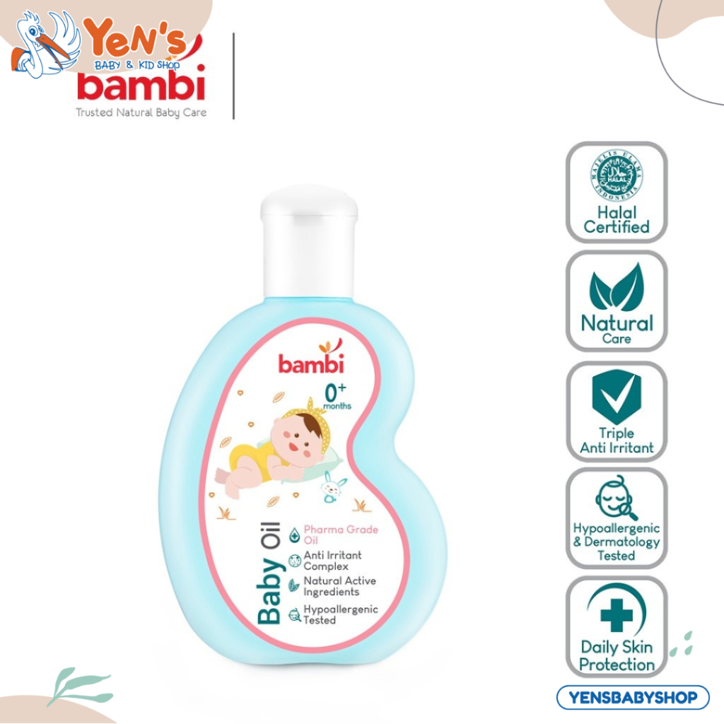 Bambi Baby Oil 100ml | Baby Oil Pijat Bayi Kulit Normal - Sensitif