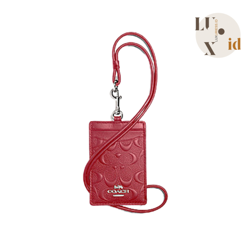 Coach Lanyard Red Embossed