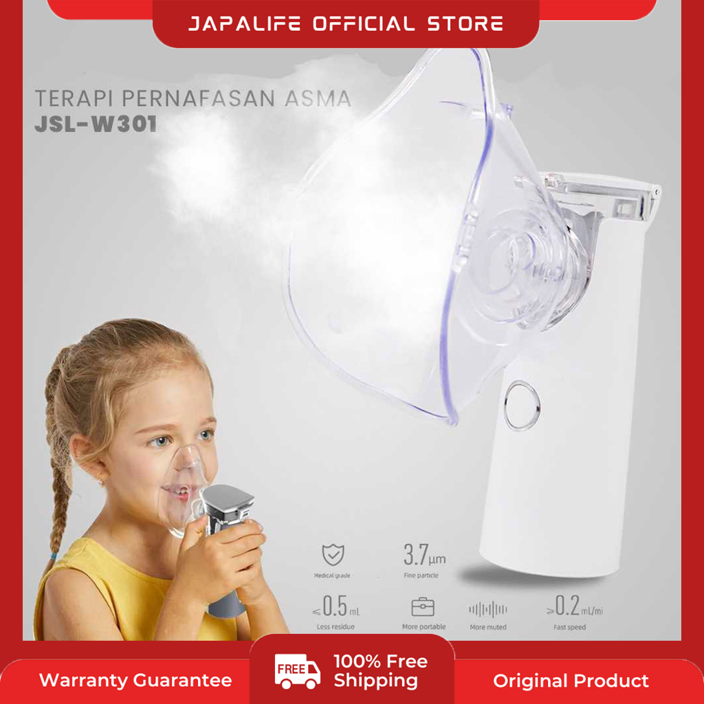 Japalife Mesh Nebulizer Portable Alat Inhalasi Terapi Pernafasan Ultrasonic Inhaler W301