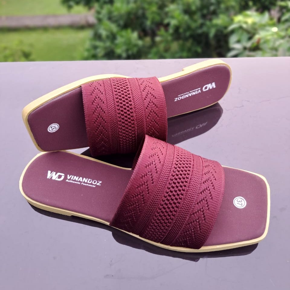 Sandal Teplek Wanita Bahan Rajut Sol Karet Anti Slip - TOKOERS RJ01