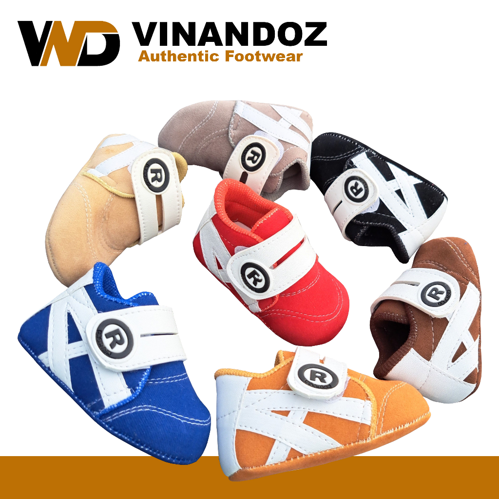 TOKOERS PRL05  Sepatu bayi newborn prewalker bahan super lembut motif prepet 1 s/d 12