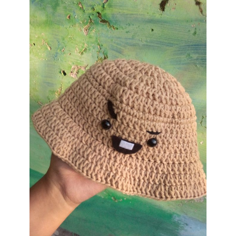 topi rajut bt21 / bucket hat bt21 / topi karakter