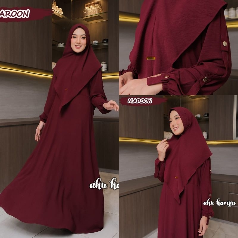 gamis riyanti devina qisty ori aku karissa set khimar terbaru original karisa dress seragaman pengajian komunitas