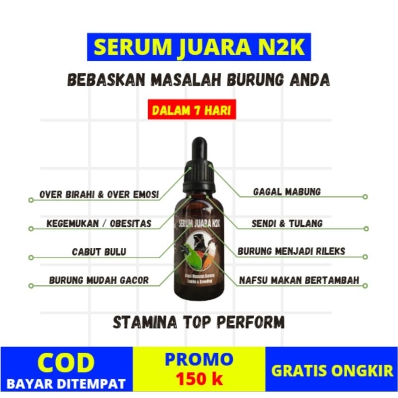 VITAMIN BURUNG KICAU, SERUM JUARA N2K, VITAMIN BURUNG CABUT BULU, OB, OE