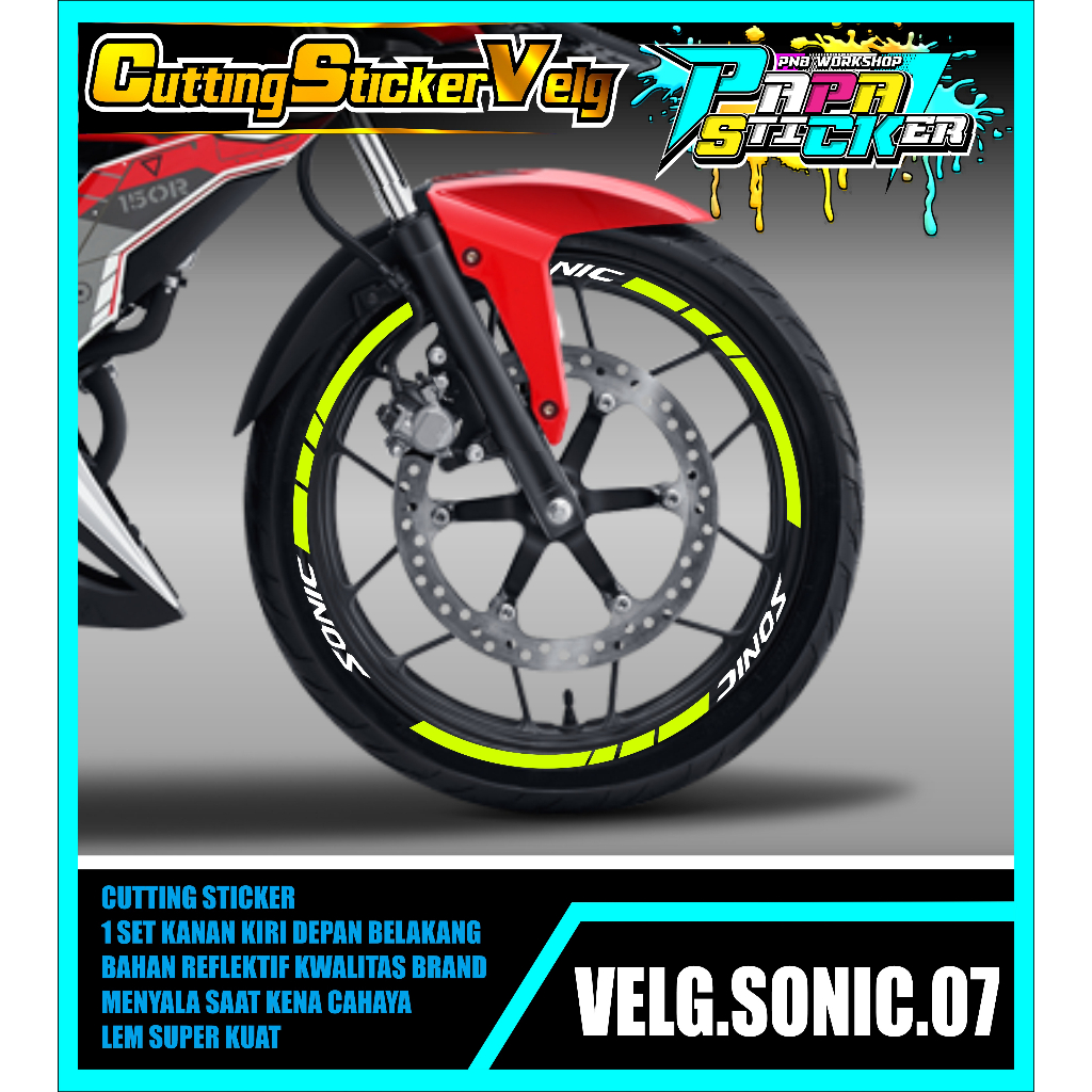 STIKER  VELG SONIC CUTTING STICKER VELG HONDA SONIC CUTTING VARIASI 07