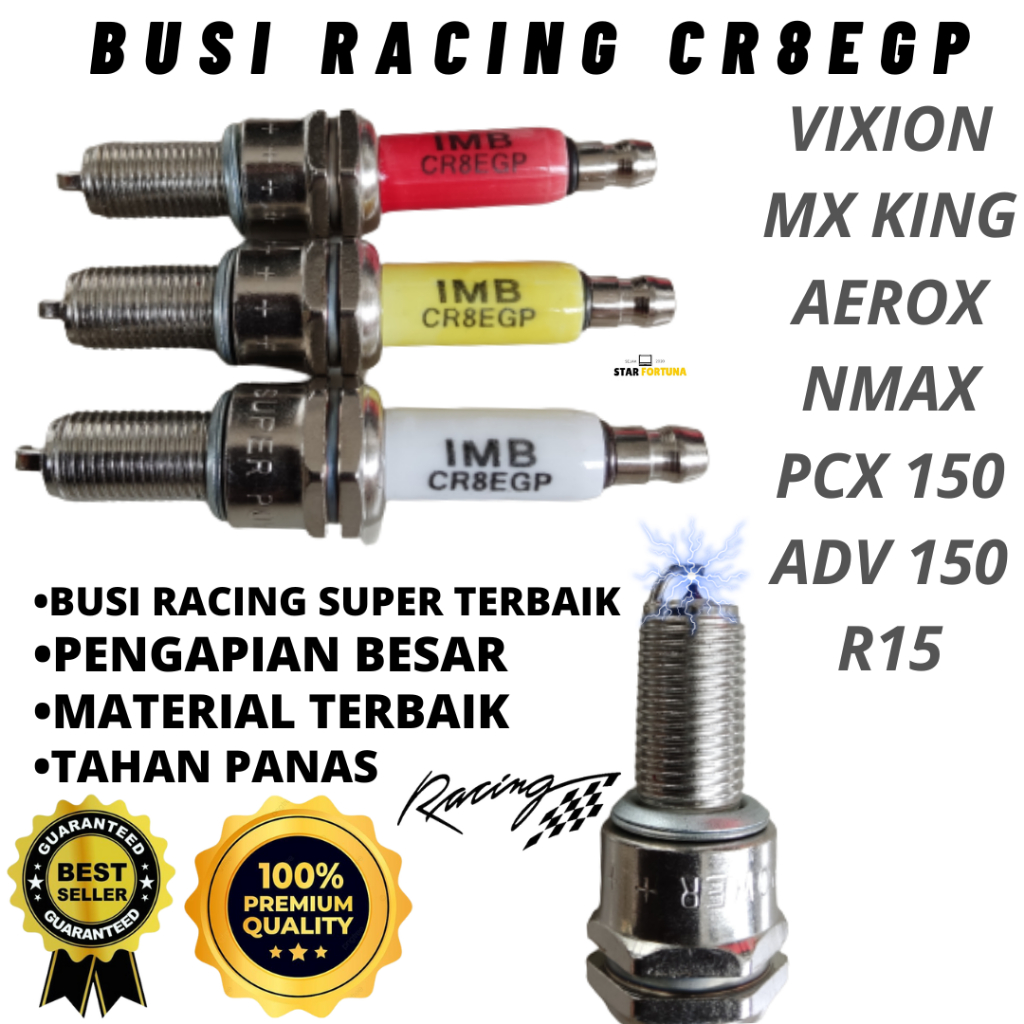 BUSI RACING IRIDIUM VIXION MX KING CBR150 CB150 R15 NMAX PCX 150 ADV 150 - BUSI RACING PLATINUM - BU
