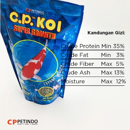 CP KOI Super Growth SMALL / MEDIUM 1 KG pakan ikan pelet ikan koi fish food makanan ikan