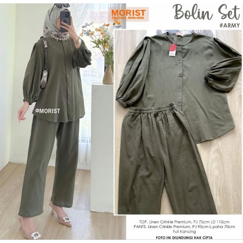 Set Setelan Wanita Rayon Polos Original Morist [Bilon Bolin Ceril Tipsa Lowis]