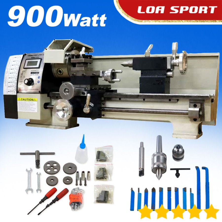 Mesin Bubut Mini Gear Gir Besi 900W Multifungsi CNC Metal Woodworking