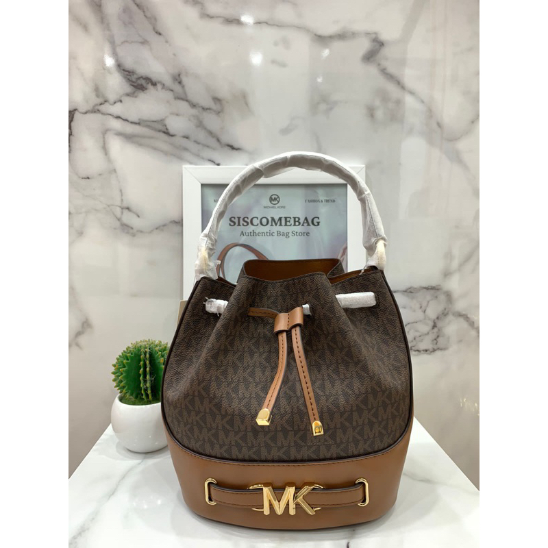 MK reed medium bucket messenger brown