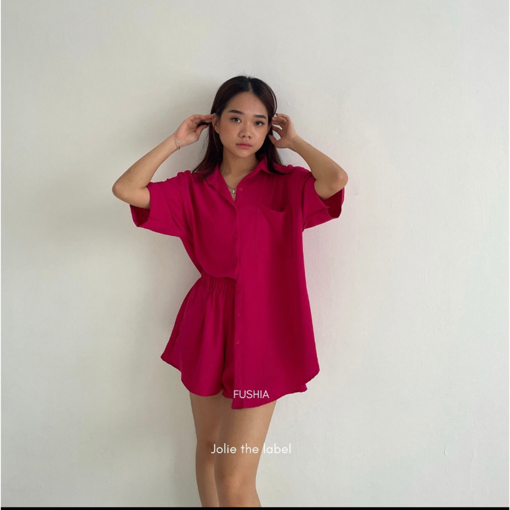 TRIVELA - SHANON SET CRINKLE / SETELAN CELANA PENDEK WANITA / CHLOE SJJ