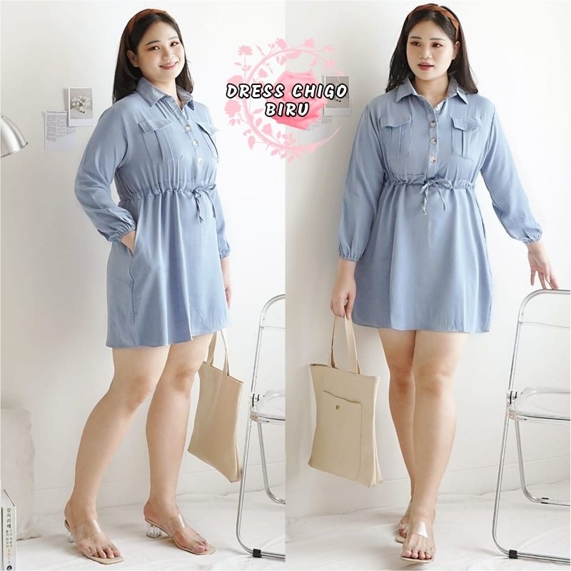 DRESS CHIGO FASHION WANITA TERBARU TERLARIS/PAKAIAN PESTA LENGAN PANJANG