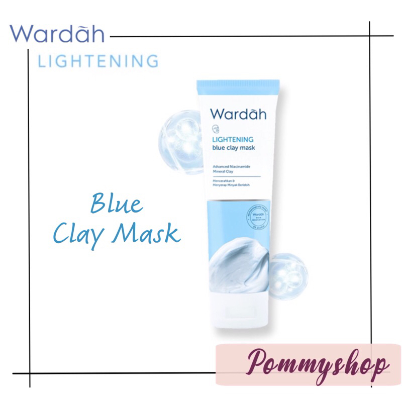 Wardah Lightening Blue Clay Mask 60ml | Masker Wajah