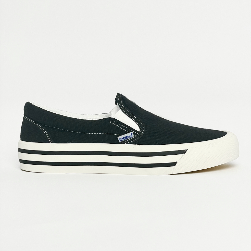 SIDNEAKS - Sepatu Slip On Exelas Black White Original