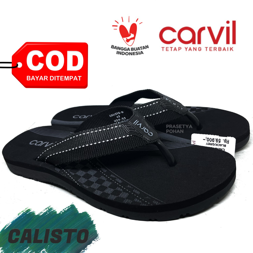 Sandal Pria Carvil Original Anti Air - Sendal Carvil Trevis