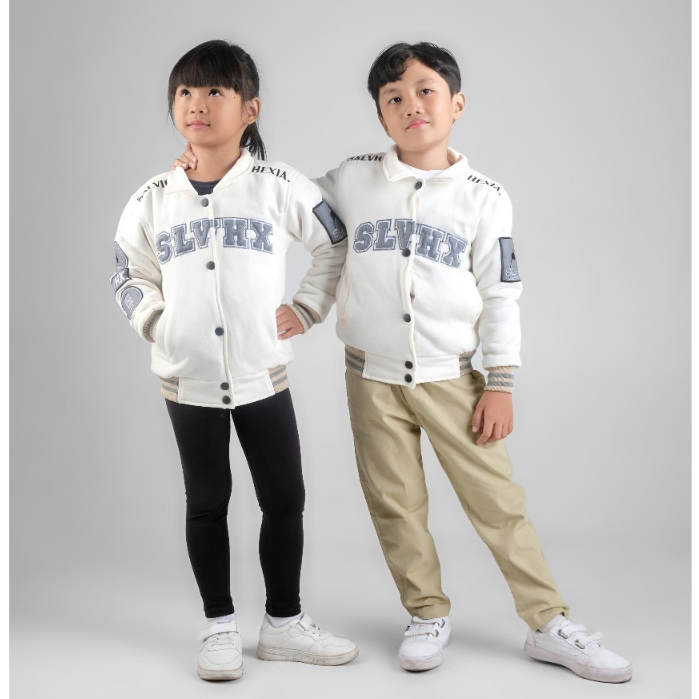 Jaket Baseball  Anak Tebal Full Bordir - Jaket  Anak Varsity Vintage