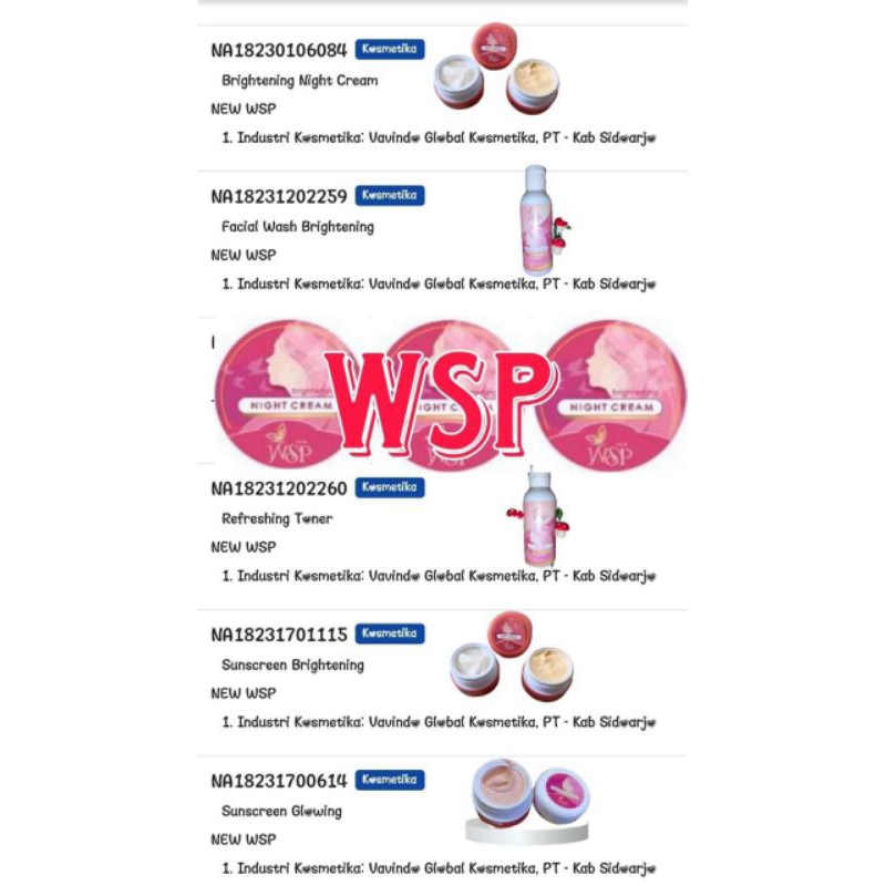 cream skincare WSP GLOW/BPOM✓