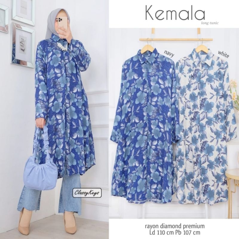 KEMALA LONG TUNIC | TUNIK RAYON DIAMOND BY CLASSY KEYS