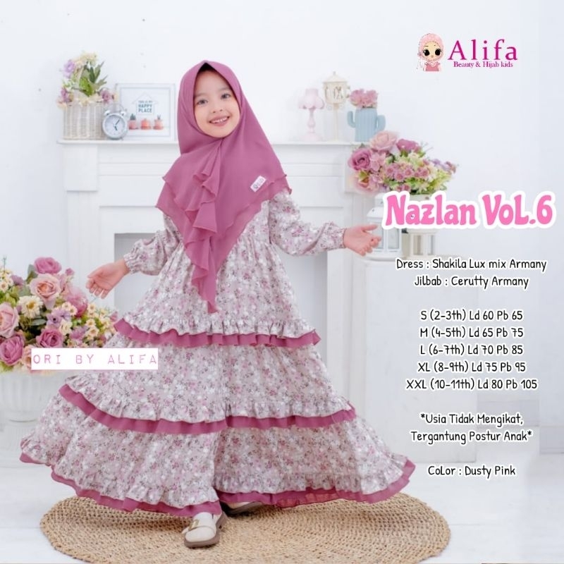 GAMIS ANAK PEREMPUAN NAZLAN 6 KIDS ORI ALIFA