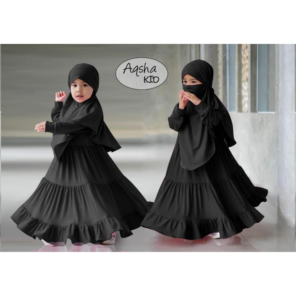 FenishaStore Baju Gamis Syar’i Anak Perempuan Terbaru AQSHA Kids Umur 2-4 Tahun