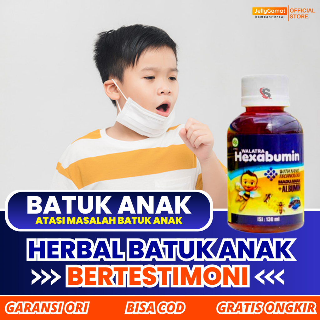 Obat Alami Anak Batuk, Batuk Berdahak, Batuk Anak, Dahak Menahun - Hexabumin Madu Anak Original