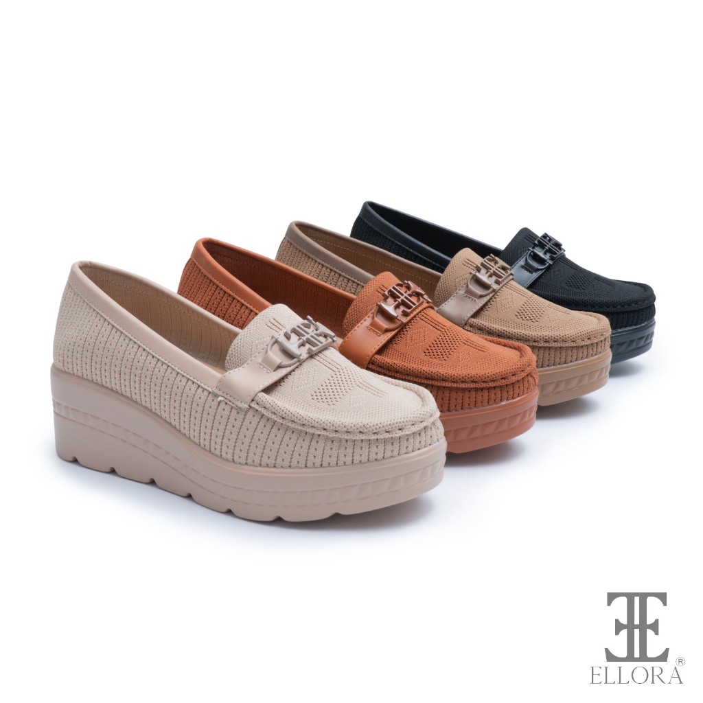 ELLORA  EB-1216 Sepatu Sandal  Wedges Wanita Import 5.5cm