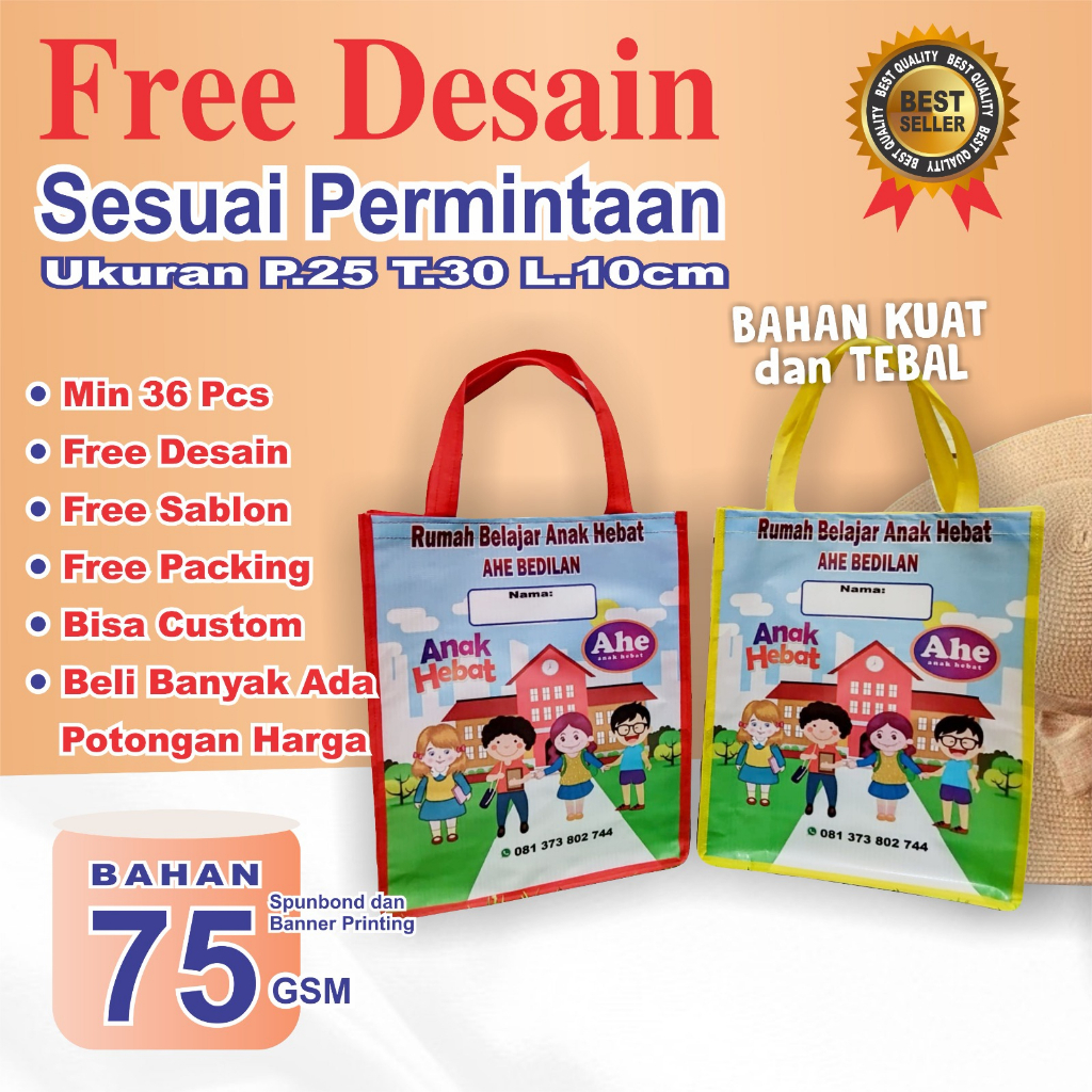 TAS SOUVENIR AHE / GOODIEBAG KARAKTER / TAS PROMOSI LES