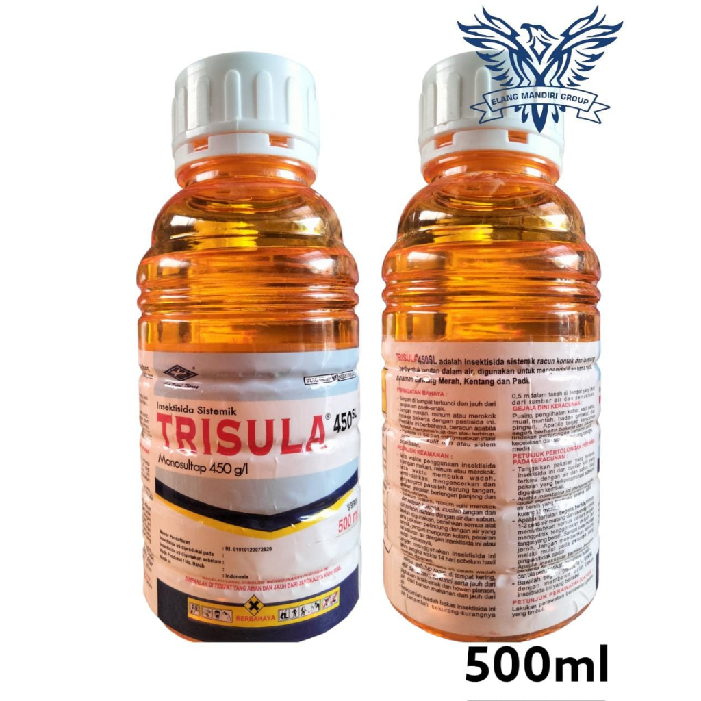 TRISULA 450 SL 500 ml Insektisida Sistemik  Monosultap 450 g/l Basmi Hama Ulat Grayak Kutu daun Hama Trips Pada Tanaman