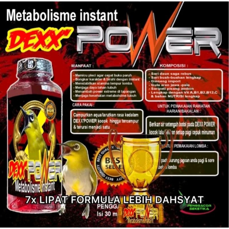 Dexx Power Pleci Vitamin Dan Doping Burung Pleci
