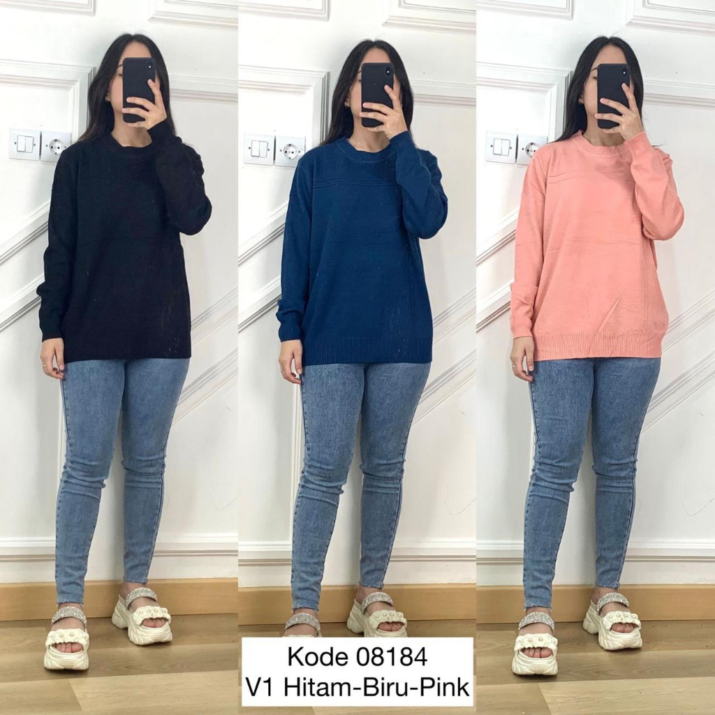 Baju Switer Wanita I Sweater Rajut Polos I Atasan Rajut Korea I Baju Sweater Wanita Oversize I Baju 