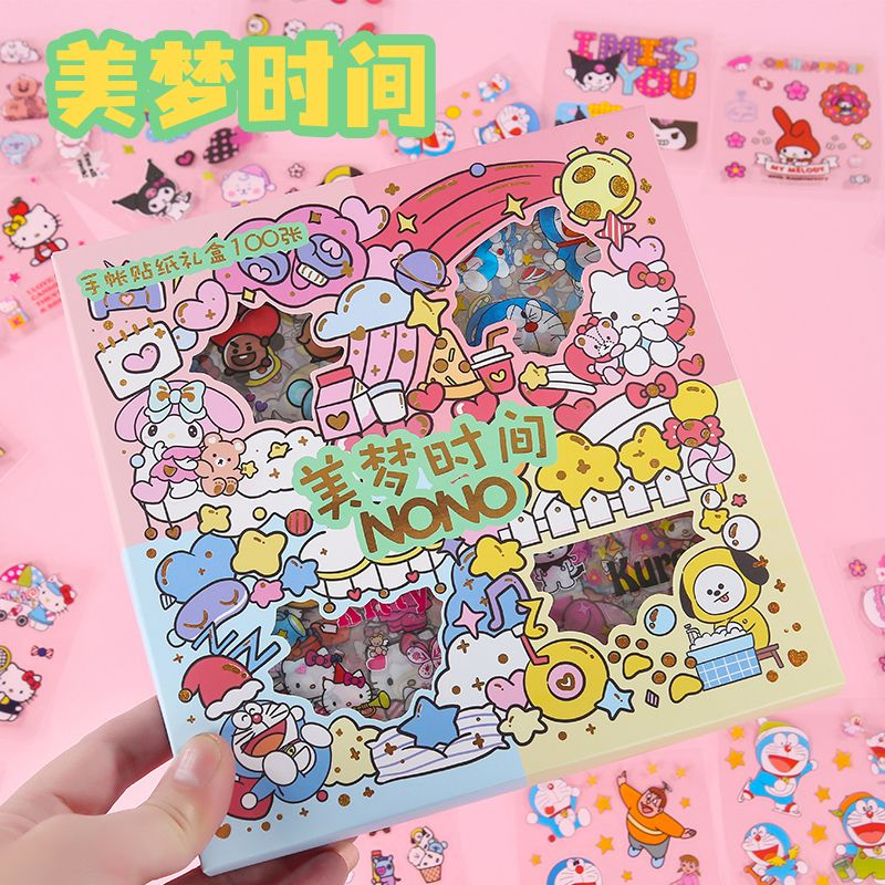 Aneka Stiker mixue isi 100 &amp; momo , Waterproof Sticker Tumblr Lucu Kartun Korea Dekorasi Hiasan Scrapbook DIY