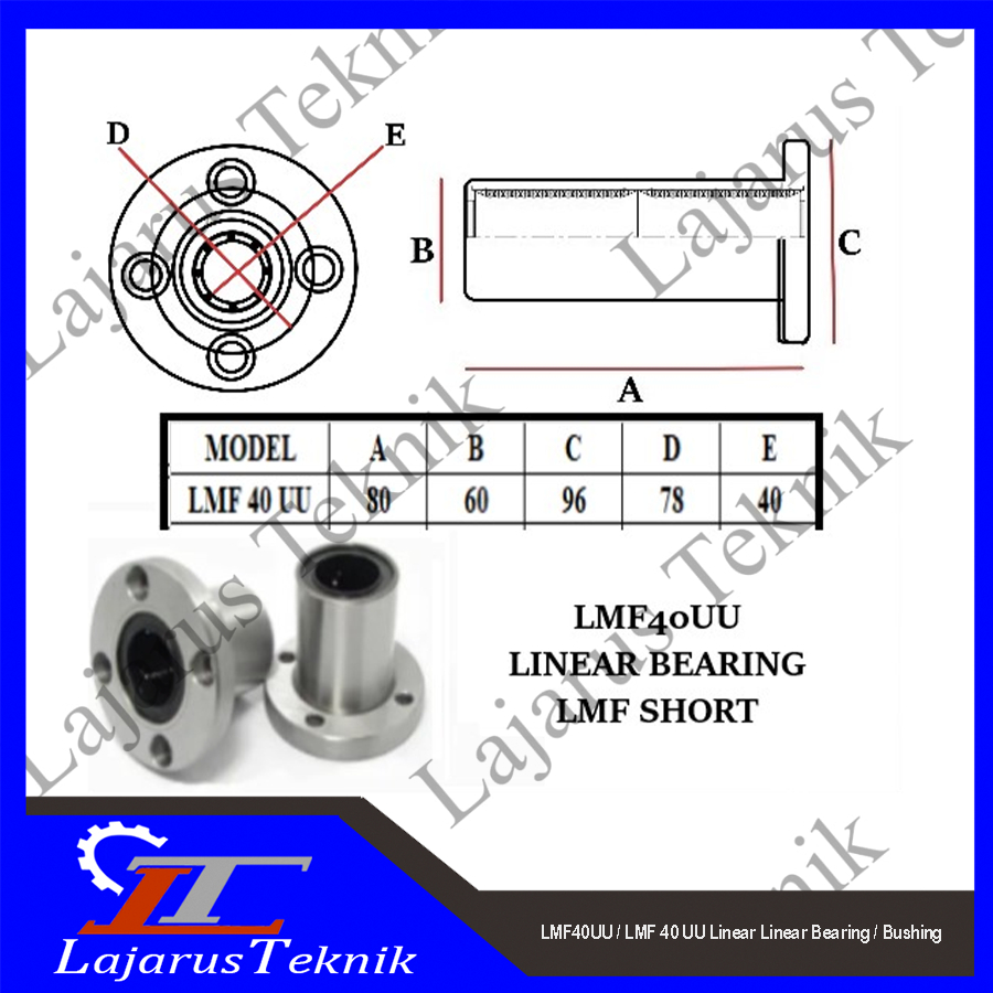 LMF40UU / LMF 40 UU Linear Linear Bearing / Bushing