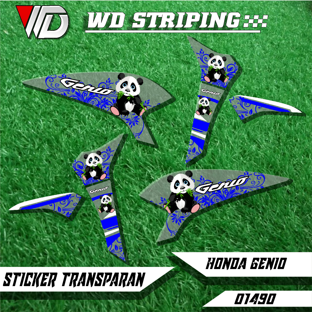 01490 sticker striping transparan sepeda motor honda genio