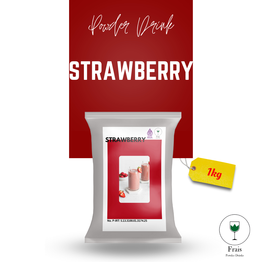 

BUBUK MINUMAN RASA STRAWBERRY 1KG / SERBUK MINUMAN ANEKA RASA / BUBUK MINUMAN KEKINIAN / MINUMAN INSTAN / DRINKS POWDER / SERBUK MINUMAN BOBA