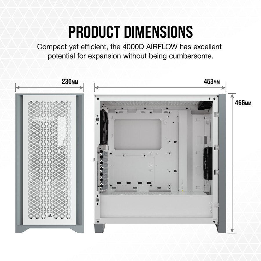 Casing Corsair 4000D Airflow Tempered Glass (Black/White)