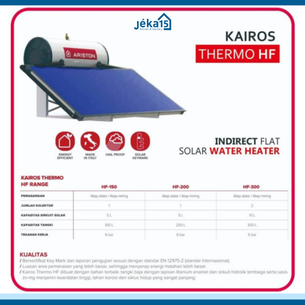 KAIROS THERMO HF | SOLAR ARISTON WATER HETAER | PEMANAS AIR TENAGA SURYA