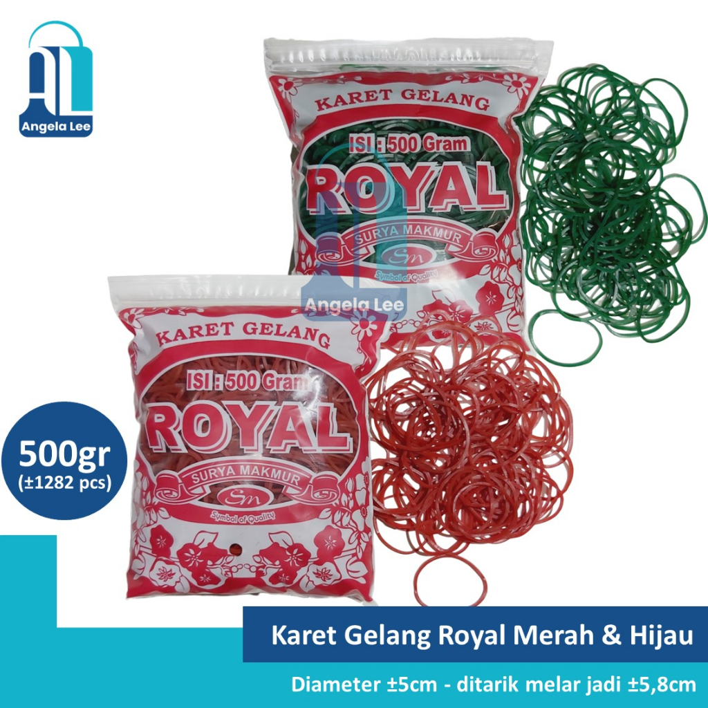 Karet Gelang Hijau Royal @500gram ikat duit uang barang dapur plastik