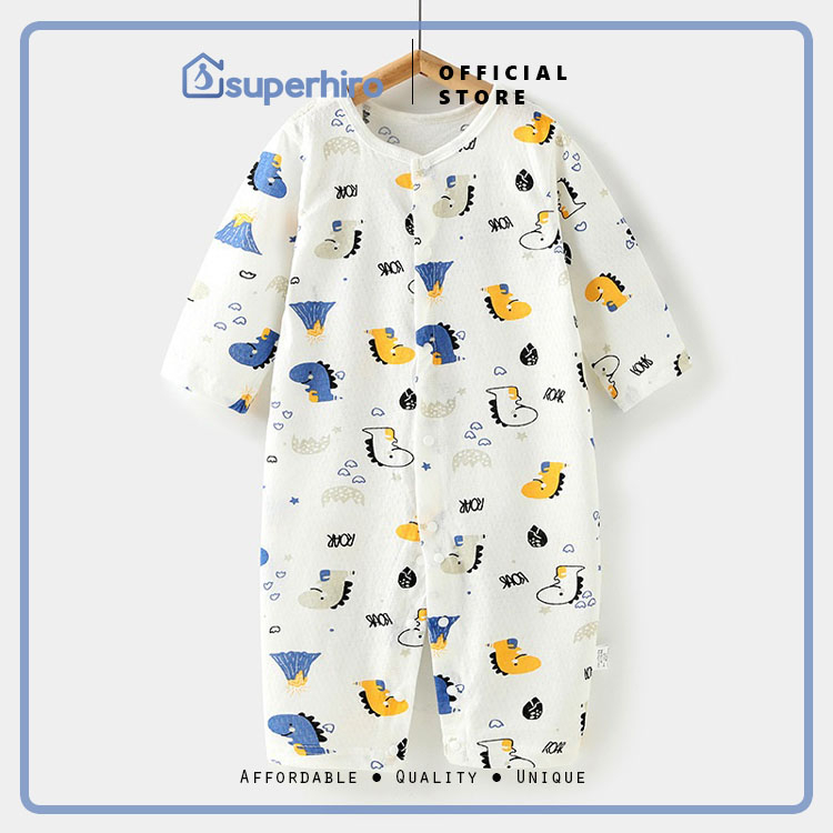 Baju Bayi Newborn jumpsuit Lengan Panjang 0-12 Bulan motif lucu