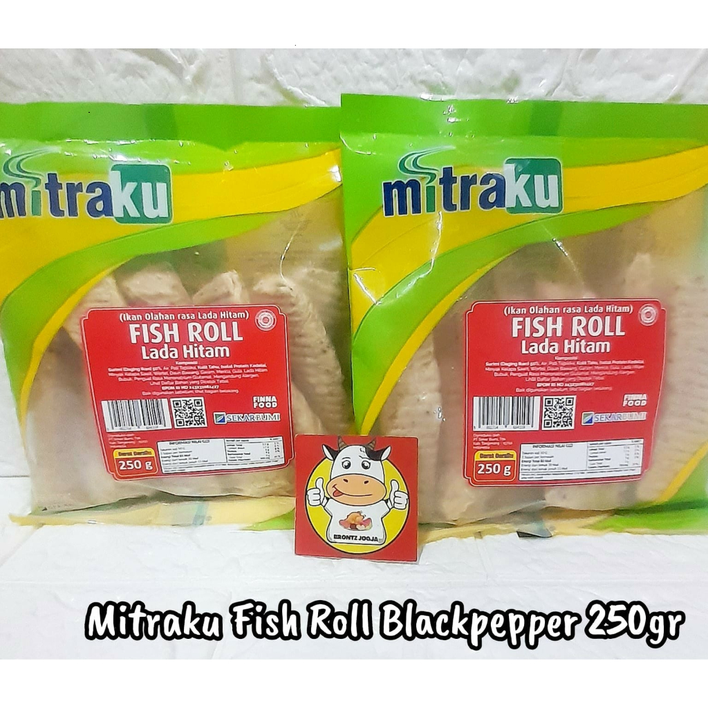 

MITRAKU FISH ROLL BLACKPEPPER 250GR - MINAKU FISH ROLL LADA HITAM 250GR - FROZEN FOOD - BRONTZ JOGJA