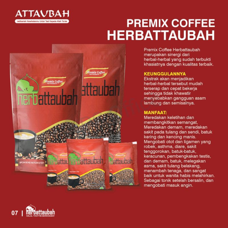 

Kopi Premix At-taubah isi 10 sachet kopi herbal untuk kesehatan pikiran dan vitalitas