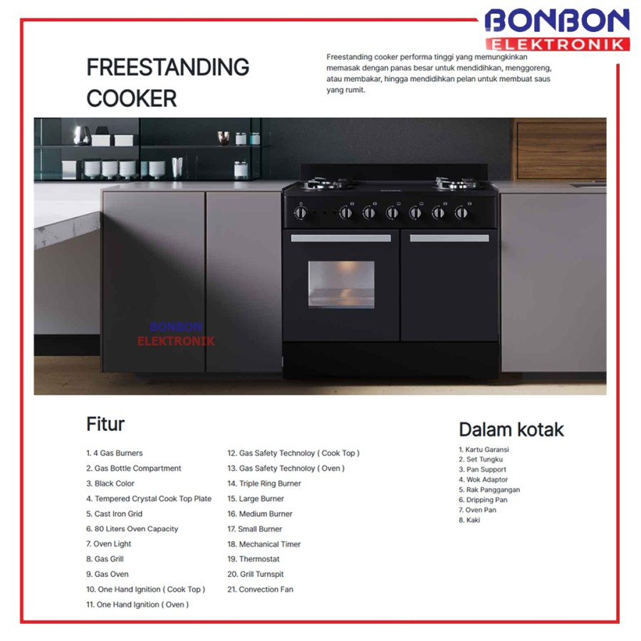 Modena Freestanding Cooker FC 0434 AABK / FC0434AABK