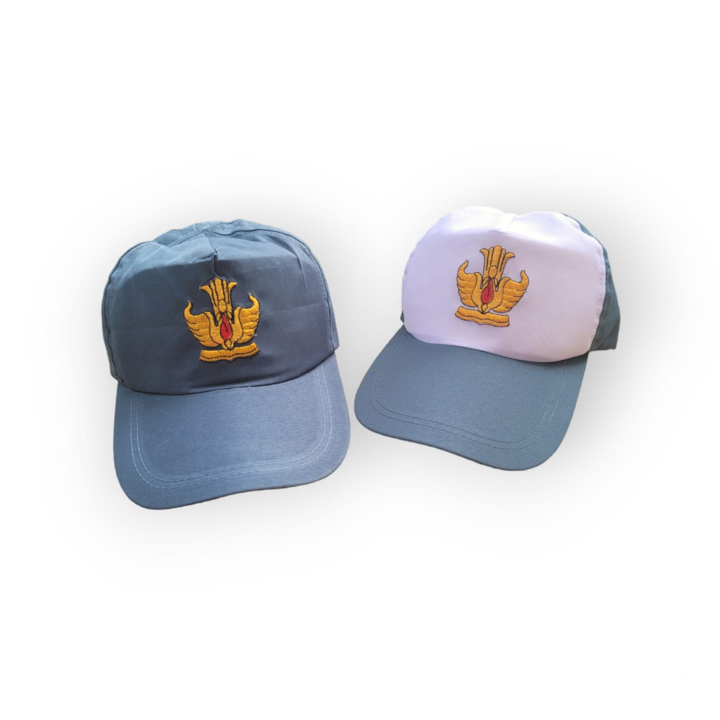 Topi SMA bordir abu full
