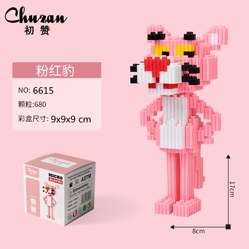 Nano Block Pink Panther Mainan Balok Susun Karakter Kartun Pink Panther Series Movie Set Hadiah dan Pajangan