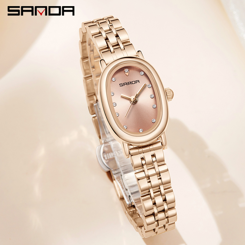 SANDA 1119 Jam Tangan Wanita Analog Retro Style Tali Stainless Rantai Quartz WATCHKITE WKOS