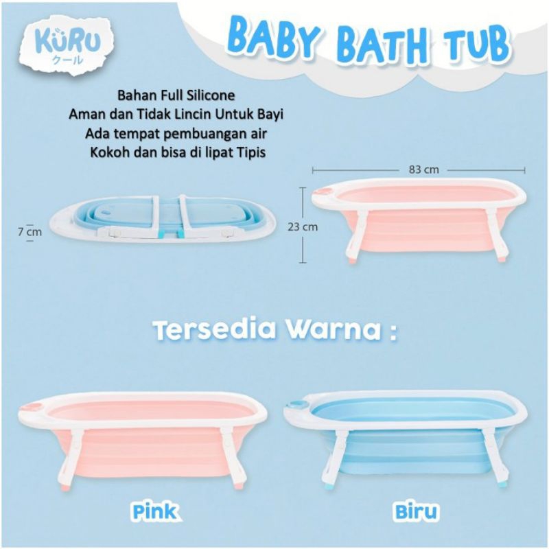 Bak Mandi Bayi Foldable Silicone | Infant Folding Tub KURU