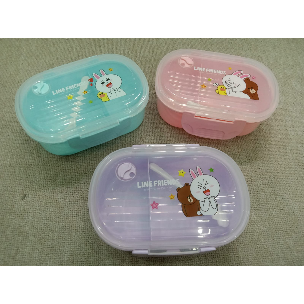 Kotak Makan Tempat Bekal Lunch Box Kotak Bekal 2 Sekat Tempat Makan Bekal Karakter Line