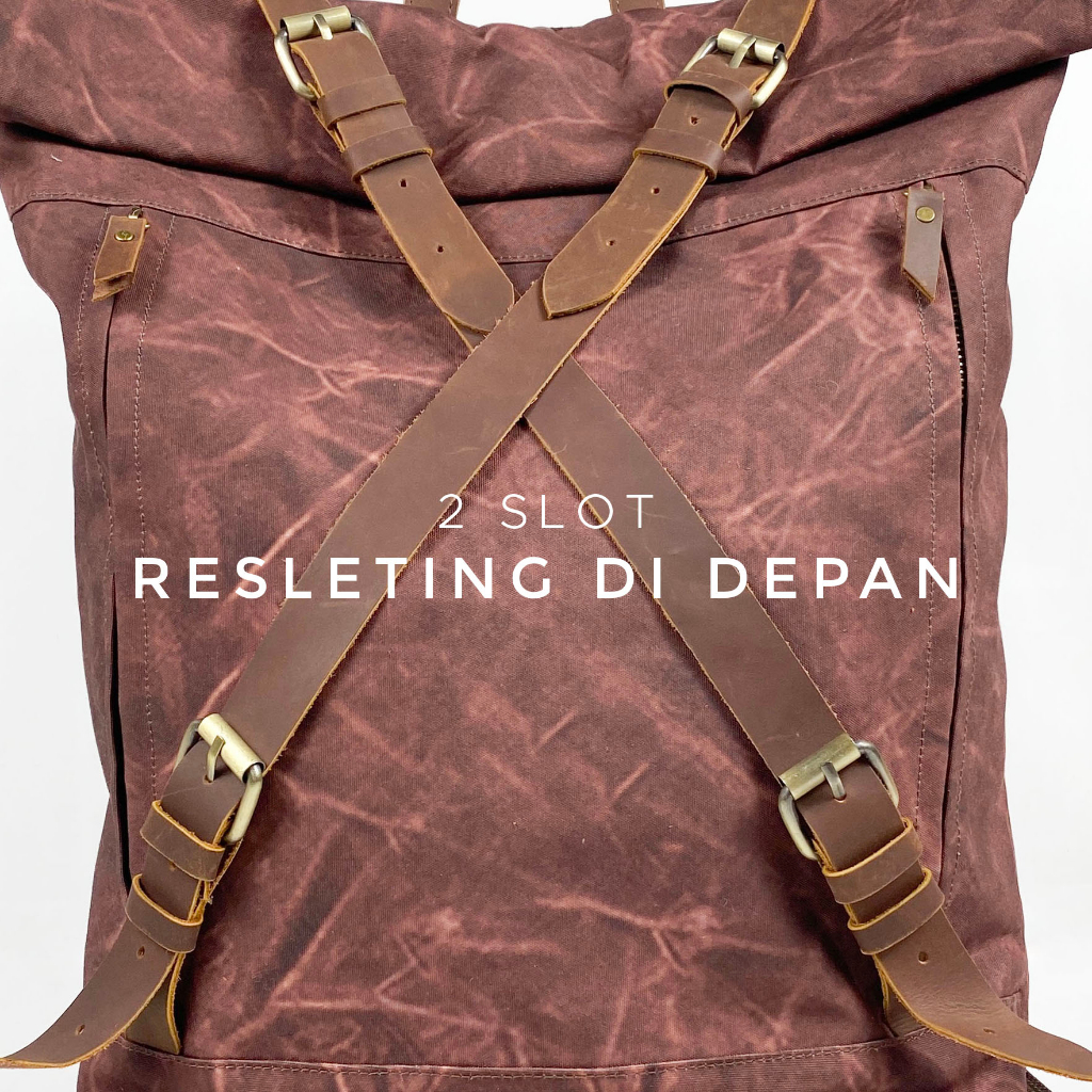 Tas Ransel Outdoor Nature Pria Wanita Premium | Canvas Wax Texture (KRAKATAU)