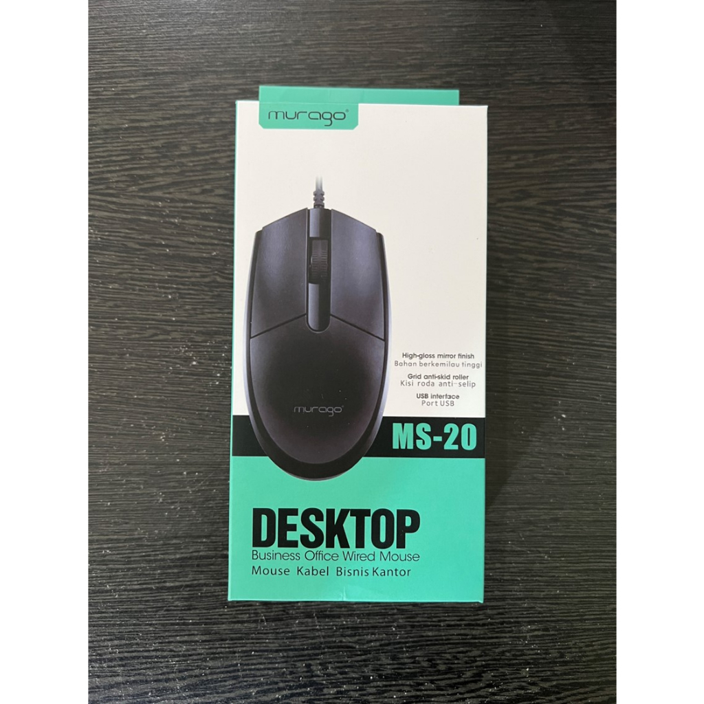 Mouse Murago MS20 Optical USB Mouse Kabel Hitam