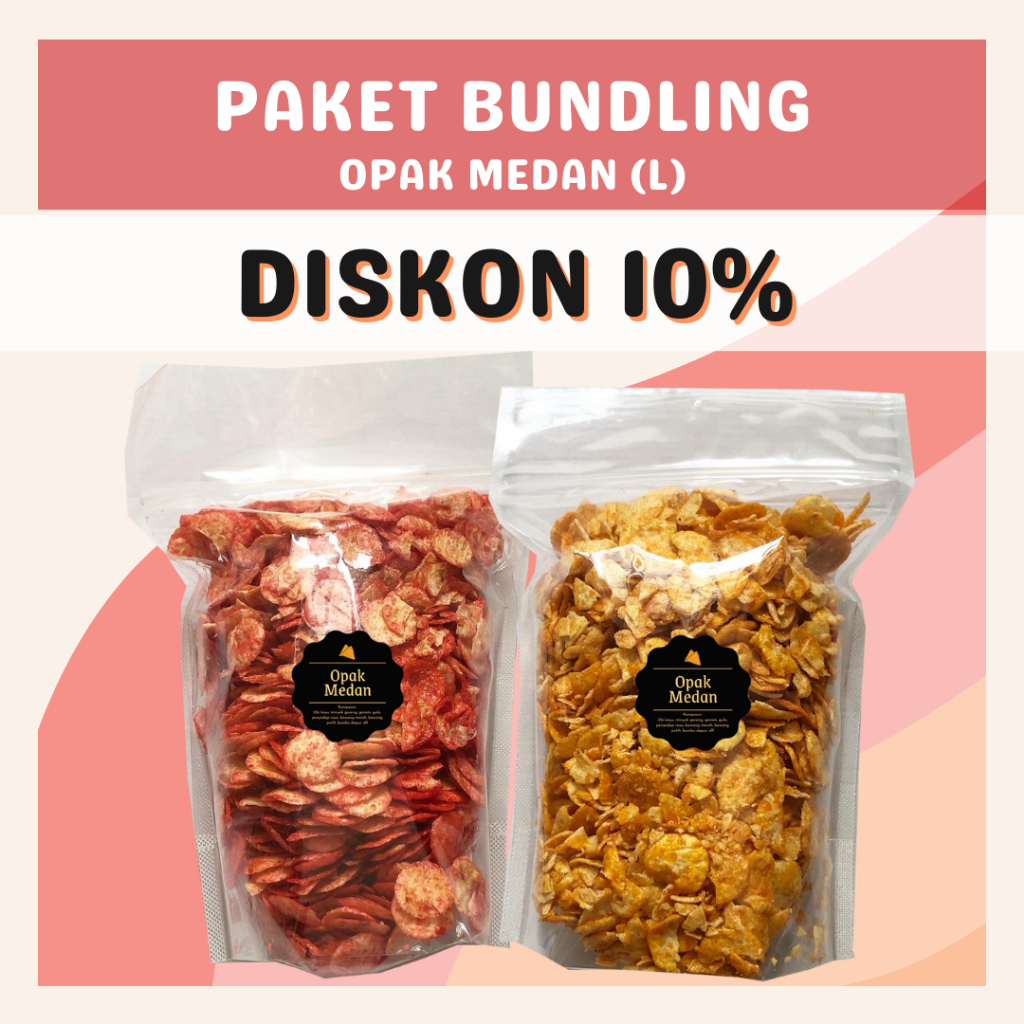 [DELISH SNACKS] Paket Bundling Opak Kuning + Merah (L) / Bundle Package Snack Cemilan Camilan Opak Medan